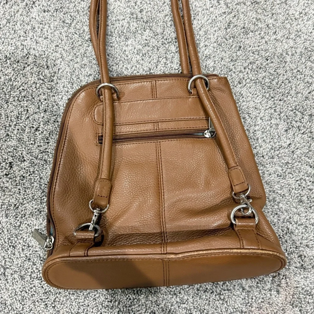 Clark’s Tan Genuine Leather Convertible Backpack Shoulder Bag Classic Preppy